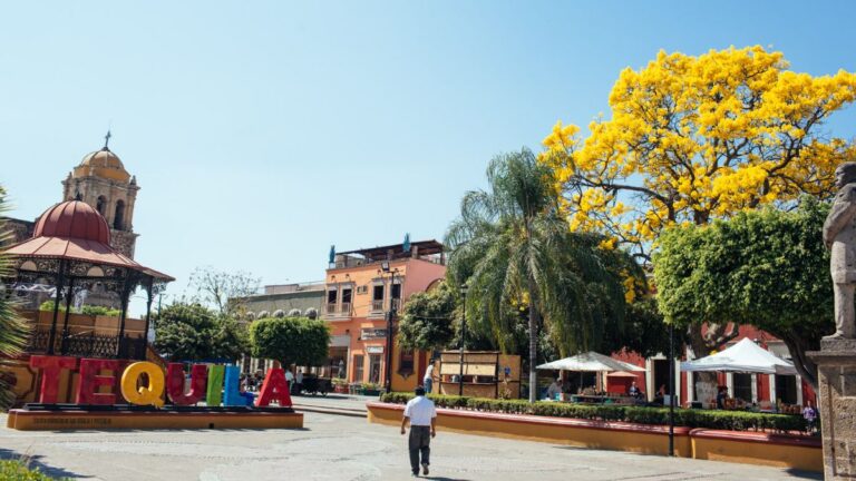 Main plaza in Tequila, Jalisco, Mexico.
